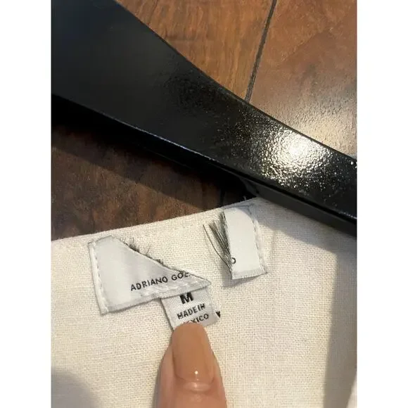 ADRIANO GOLDSCHMIED Libby Button Back Midi Dress w Pockets LINEN White Medium M - Picture 10 of 16